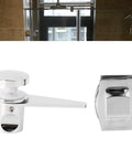 Premium Copper Glass Door Latch Bolt For Bathroom And Sliding Doors Rock Solid Safety Lock With No Sweat 4Mm Drill Install, chrome finish.