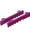 AR Vise Block Set For Bike Maintenance And Repair with slip proof grooves and barrels vise jaws for 5mm to 16mm parts, purple aluminum.