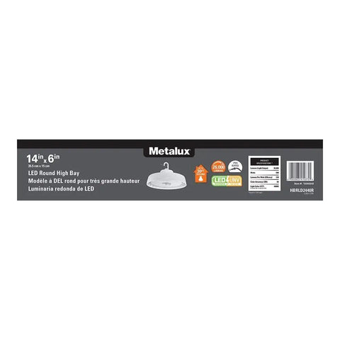 Box of 14 Inch Round LED High Bay Light 200W Equivalent 26,000 Lumens Replaces 600W Metal Halide Or 324W Fluorescent