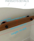 Premium 4 Foot Wooden Stair Handrail Featuring A Hella Secure Non Slip Grip Heavy Duty Iron Bracket Kid Safe And Top Shelf Crafted For Indoor Or Outdoor Home Use Reliable Daily Support That Truly Pays Off, showing size and mounting details.