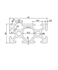 4 Pack Sleek Black 20X40mm T Slot Aluminum Extrusion 300mm Anodized Heavy Duty Profiles design dimensions and specifications.