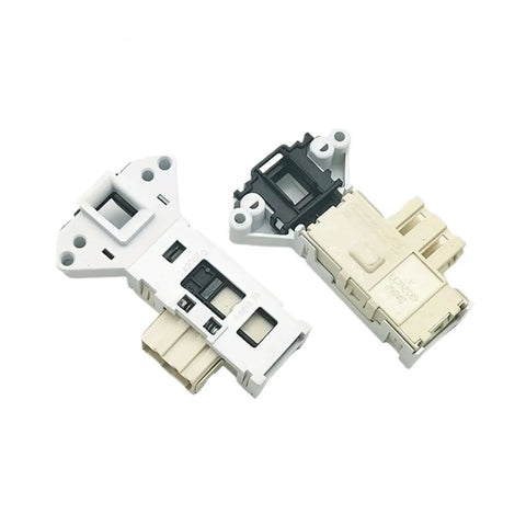 Electronic Door Lock Delay Switch For Washing Machine DA062 Replacement Door Lock Assembly Interlock Safety Lock Component Keeps Your Washer Safe With Delayed Unlock, white and beige