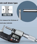 Digital Outside Micrometer With 0.001mm Accuracy measuring pipe thickness with stainless steel build and LCD display