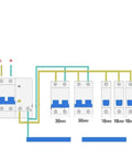 Diagram showing wiring for Beefy 125A 100A 80A Miniature Circuit Breaker With Ground Fault Protection for Ac 230V and Dc 60V.