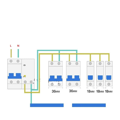 Diagram showing wiring for Beefy 125A 100A 80A Miniature Circuit Breaker With Ground Fault Protection for Ac 230V and Dc 60V.