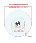 Detailed dimensions of Tempered Glass Lazy Susan Turntable Rotating Tray for Dining Tables and Centerpieces