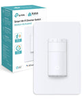 Smart Motion Sensor Dimmer Switch For Single Pole Lights, Neutral Wire Required, 2.4GHz WiFi, Works With Alexa And Google Assistant, No Hub Needed, UL Certified, White, 1 Pack shown with packaging.