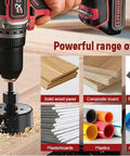 12-piece hole saw kit with arbors and hex key from Amazon; drill cutting into wood, 3/4"–2-1/2" sizes for wood, plywood, PVC.