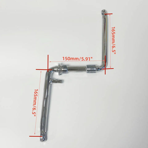 2 Inch Cup Pedal Crank Kit With 44T Sprocket And 165mm Crank Arm One Piece Bike Crankset Chrome finish measurements visible