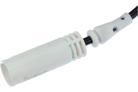 Brake pad sensor, front; white plastic housing on black wiring