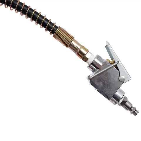 Professional Grade 30 Ton Air Hydraulic Shop Press With Precision Gauge And Adjustable H Frame Design For Garage Floor Ready Builds And No Sweat Bearing Bushing Ball Joint Removal Jobs air hose connector with metal fittings and spring detail.