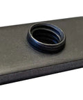 Built Tough 3/8-16 Spot Weld Center Hole Tab Nut Plain Black Finish Shop Ready Square Flange Fastener close-up view.