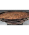 9.75 Inch Black Walnut Lazy Susan Rotating Serving Tray, Handcrafted Modern Decor on display