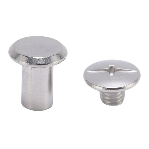 Heavy Duty M5 Rivet Nuts 50 Pack Stainless Steel Flat Head Insert Kit showing flat head and threaded insert.