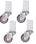 Premium Swivel Rubber Caster Wheels Set Of Four Featuring Ball Bearing Spin Silent Glide Action Non Marking Footpads.