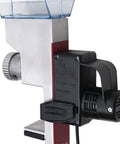 Side view of Heavy Duty Motor For Food Strainer And Grain Mill With All Metal Gears Tool Free Attachment Includes Two Attachment Arms