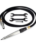 Real Deal Air Scribe Engraving Pen With Pneumatic Pencil Design, showcasing steel stylus tip and air hose with wrenches.