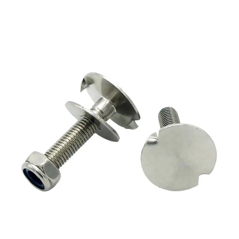 Top Shelf Rock Solid M6x25 304 Stainless Steel Fanged Bucket Elevator Bolt Kit with a stainless steel bolt and heavy duty washer.