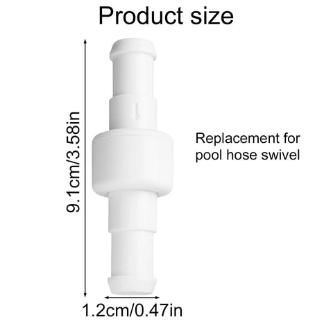 Pool Cleaner Hose Ball Bearing Swivel Replacement With Nuts For Polaris D20 180 280 380 480 PRO And 3900 Sport Accessories Parts Durable ABS Connector Easy Install Leak Free Performance, 9.1cm ABS swivel