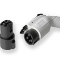 SAE J1772 To Nacs Electric Vehicle Charger Adapter Conversion Plug Compatible With Home And Public Charging Stations Black slick adapter showing J1772 and NACS connectors.