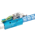 Premium Heavy Duty Workhorse Pneumatic Vacuum Generator With Integrated Silencers for high flow suction, compact design, blue finish.
