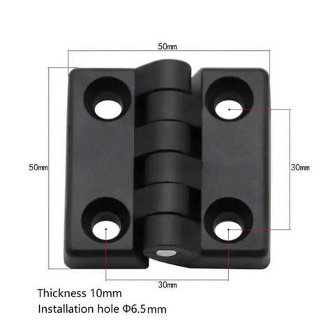 Black Nylon Plastic Butt Hinge Set Of 10 For Wooden Boxes And Furniture Doors Lightweight And Wear Resistant Easy To Install
