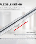 Adjustable Telescoping Curtain Track System With Ceiling Mount For Heavy Drapes And Room Dividers, No Tools Needed Length Adjustment, White Metal Rail For Thick Curtains, Smooth Glide, Sturdy Support, Modern Clean Look, 51-94 in