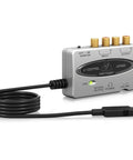 Close-up of UCA202 Ultra Low Latency 2 In 2 Out USB Audio Interface With Digital Output Bundle showing connectors and cable