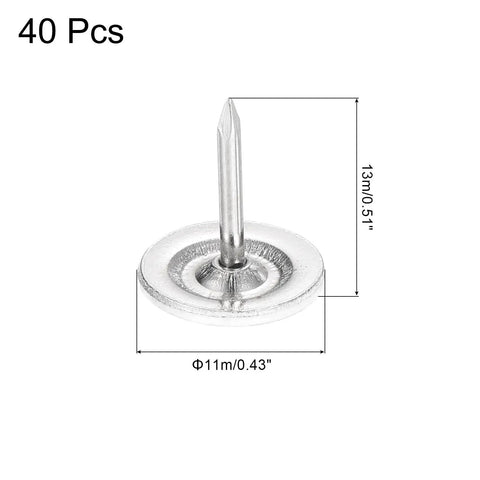 Kick Some Serious Style With These White Upholstery Tacks And Furniture Nails, 11Mm Flat Head Thumb Tacks, 40 pcs decorative nails.