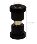 Golf Cart Suspension Bushing Kit Replacement With Rubber And Metal Leaf Spring Bushings For Front And Rear, shown with dimensions