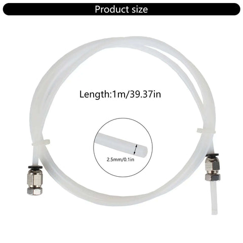 3D Printing Filament Dry Box Tubing Set With 2.5x4mm Inner Diameter Feed Tubes, Quick Connects and Sealing Plugs, 1m length