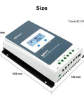 Angled view of 30A MPPT Solar Charge Controller With LCD Display, Auto 12V/24V Operation, Max PV 100V, product dimensions visible.