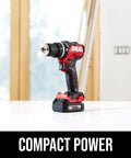 Compact Brushless Hammer Drill Kit With 12V Power Core, 1/2 Inch Keyless Chuck, LED Work Light, 2Ah Battery And Quick Charger