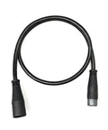 Ebike Extension Cable 2Pin To 6Pin Waterproof IP66 60cm Double Ended Connector, flexible black cable, female to male ends