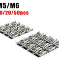 Premium Steel U Clip Spring Nuts M5 And M6 Metric Fasteners for Auto Car Fairing Panels in durable 50 pack.