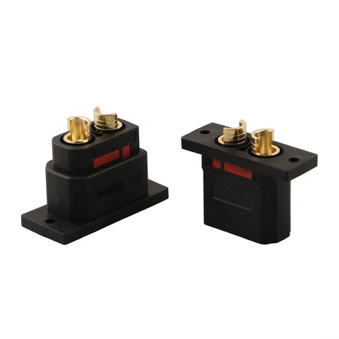 Hella Reliable Heavy Duty Gold Plated Qs8ps Connectors 130a Anti Spark Ev Battery Plugs showing two connectors with copper pins.