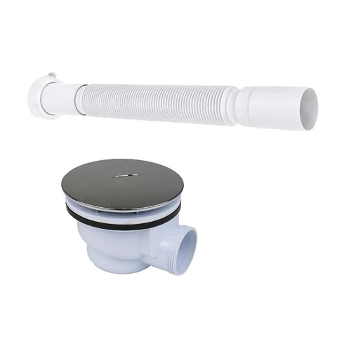 Low Profile 1.5 Inch Shower Drain Trap With Side Outlet Assembly For Replacement Shower Base PVC Built To Fit Tight Spaces