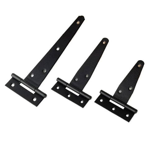 Two Pack Beefy Heavy Duty Black T Shape Iron Hinges With Soft Close Dampening System Galvanized Door Gate Hardware