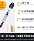 Manual Craft Drill Set With Sharp HSS Micro Bits For Jewelry Making And Miniature Projects, Handy Blue Tool By Craft911.