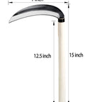 Carbon Steel Grass Sickle For Easy Weeding And Harvesting, Lightweight Garden Hand Tool With Sharp 15 Inch Blade And Wooden Handle