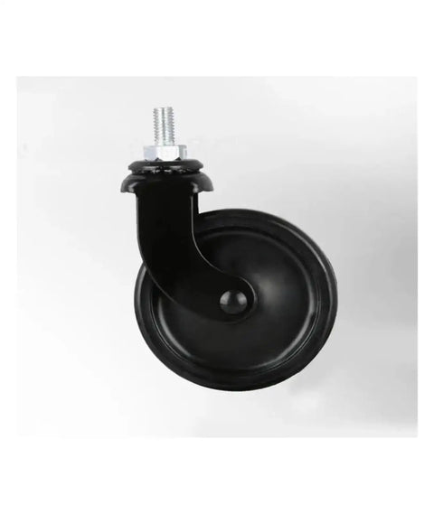 Side view of a 3-inch lead screw caster with brake, part of Four Pack 3 Inch Lead Screw Casters With Brakes, Silent Universal PP Wheels.