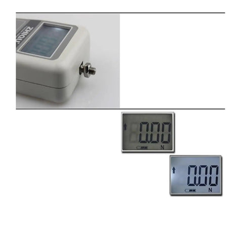 Push Pull Force Tester Digital Dynamometer for Tension and Pressure Handheld Portable Force Meter with Peak Hold High Resolution Readout for Precise Lab and Field Testing, digital display close-up