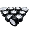 Ten Piece 37mm Plastic Toy Car Wheels Set With Five 100mm Metal Axle Rods For RC Cars Trucks Robots And DIY Model Toys Perfect For Hobbyists