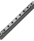 9 Way Pneumatic Manifold Air Distribution Block Heavy Duty Aluminum Alloy with dual G1/2 inlets and nine G1/4 outlets, angled view.