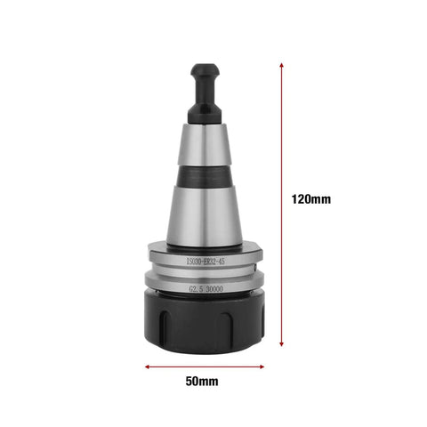 Heavy Duty ISO30 Balance Collet Chuck Made From Stainless Steel for CNC Milling, 120mm height, 50mm diameter.