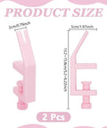 2 Pack Pink Zipper Jig Tool For Zipper Pulls Plastic Zip Slider Installing Tool Adjustable Handy Zip Fastener Jig side view