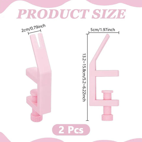2 Pack Pink Zipper Jig Tool For Zipper Pulls Plastic Zip Slider Installing Tool Adjustable Handy Zip Fastener Jig side view