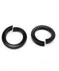 Stainless Steel Spring Split Lock Washer Kit Set With 1000 Pieces Mixed Sizes M1.6 M2 M0.5 M3 M4 M5 M6 M8 Black Finish And Elastic Gasket For Nuts Bolts And Screws To Prevent Loosening From Vibration, black split washers close-up