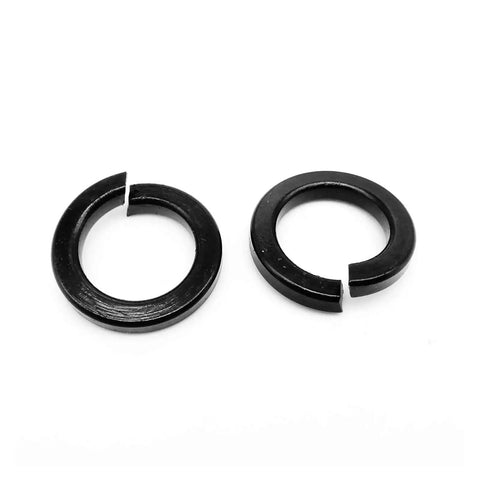 Stainless Steel Spring Split Lock Washer Kit Set With 1000 Pieces Mixed Sizes M1.6 M2 M0.5 M3 M4 M5 M6 M8 Black Finish And Elastic Gasket For Nuts Bolts And Screws To Prevent Loosening From Vibration, black split washers close-up