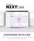 NZXT CAM software interface for customizing F120 RGB Core 120mm Hub Mounted RGB Fan With 8 Dope Addressable LEDs, Black.